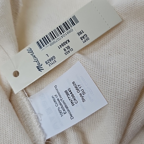 Madewell Cream Tee, Reads LONG LIVE THE BEACH in red Cotton Sz Large - Picture 7 of 10